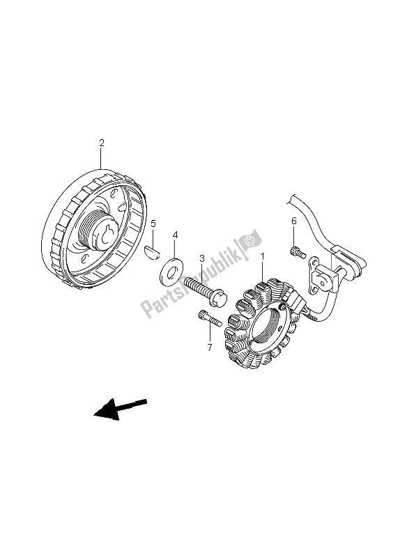 All parts for the Magneto of the Suzuki GSF 1250 Nsnasa Bandit 2008