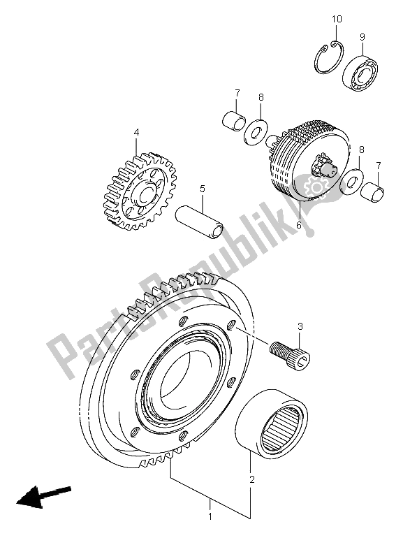 Tutte le parti per il Frizione Di Avviamento del Suzuki LT A 700X Kingquad 4X4 2005