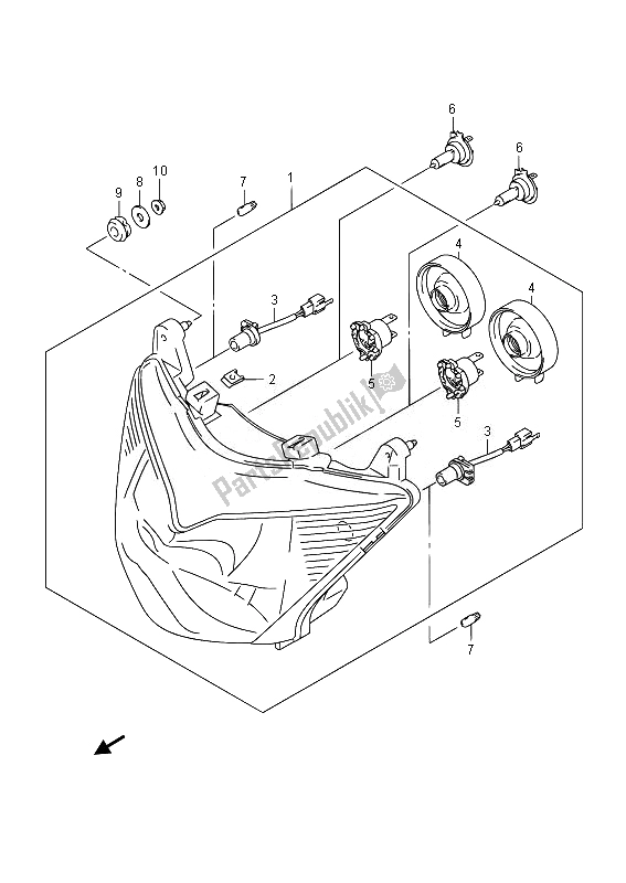 Todas las partes para Lámpara De Cabeza de Suzuki GSF 1250 SA Bandit 2014