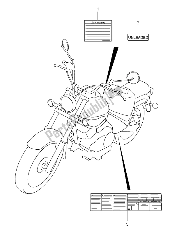 Toutes les pièces pour le étiquette du Suzuki VL 125 Intruder 2006