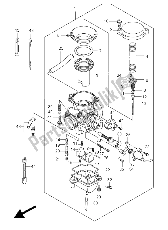 All parts for the Carburetor of the Suzuki RV 125 Vanvan 2004
