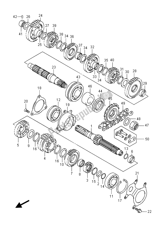 Toutes les pièces pour le Transmission du Suzuki GSX 1250 FA 2014