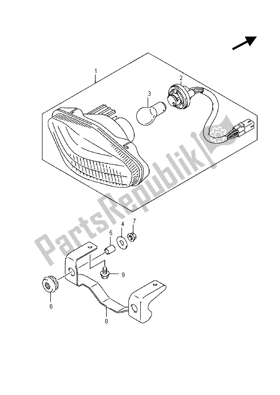 Wszystkie części do Tylna Lampa Zespolona Suzuki LT Z 400 Quadsport 2014