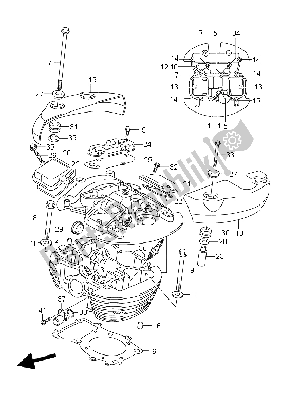 Tutte le parti per il Testata Posteriore del Suzuki C 800 VL 2009