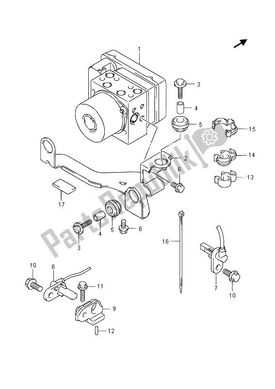 All parts for the Hydraulic Unit of the Suzuki AN 650Z Burgman Executive 2014