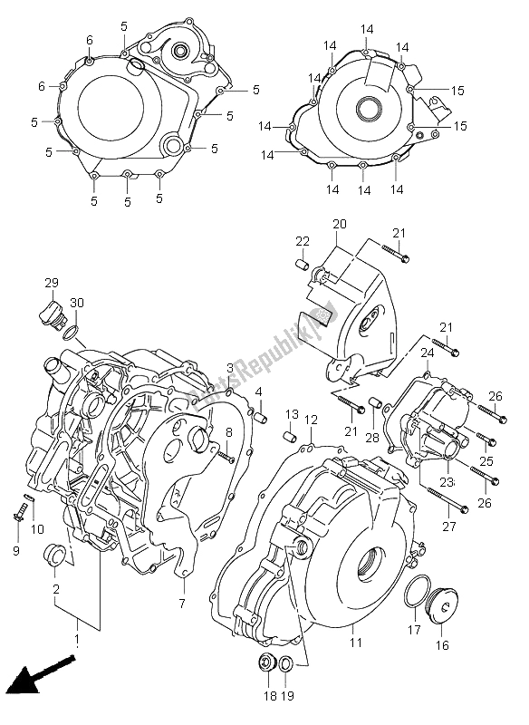 Toutes les pièces pour le Couvercle De Carter du Suzuki DL 1000 V Strom 2004