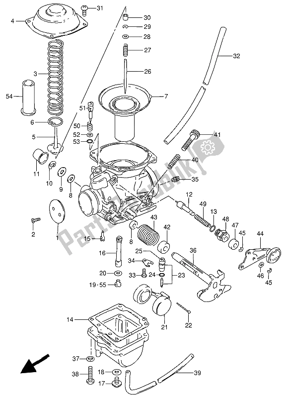 All parts for the Carburetor of the Suzuki GN 250 1989