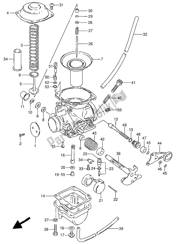 Todas as partes de Carburador do Suzuki GN 250 1989