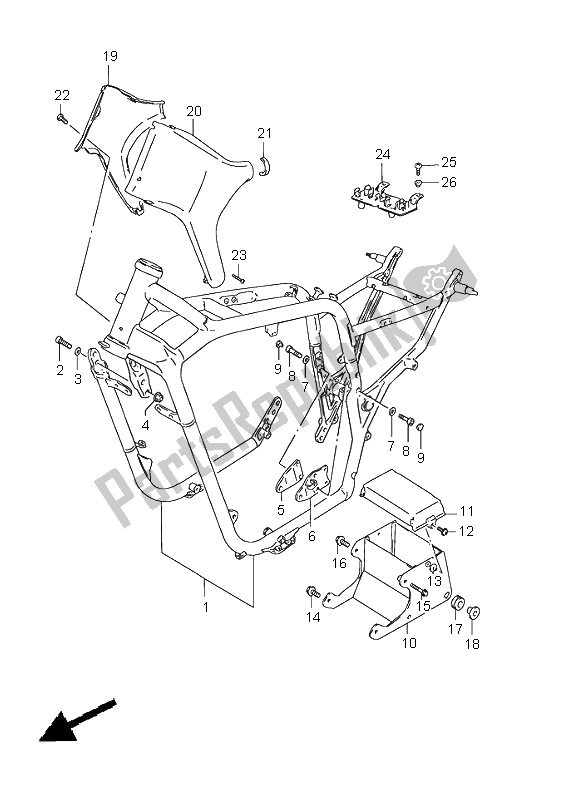 Todas las partes para Marco de Suzuki VS 1400 Intruder 2002