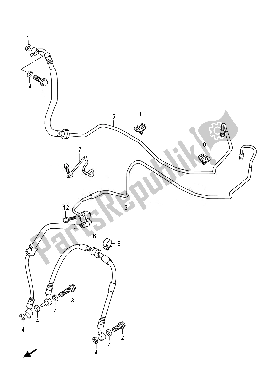 All parts for the Front Brake Hose (gsr750a) of the Suzuki GSR 750A 2014