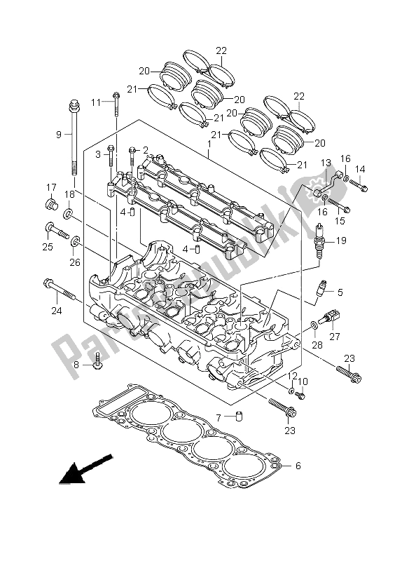 Todas las partes para Cabeza De Cilindro de Suzuki GSX 1300R Hayabusa 2009