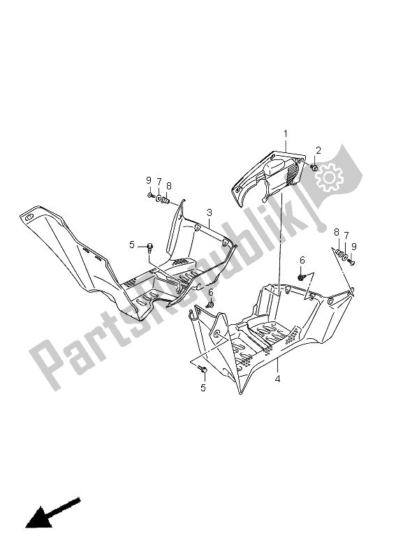 All parts for the Mudguard of the Suzuki LT A 500 XPZ Kingquad AXI 4X4 2010