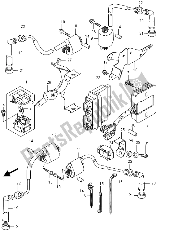 All parts for the Electrical (vz800ue E19) of the Suzuki VZ 800 Intruder 2015