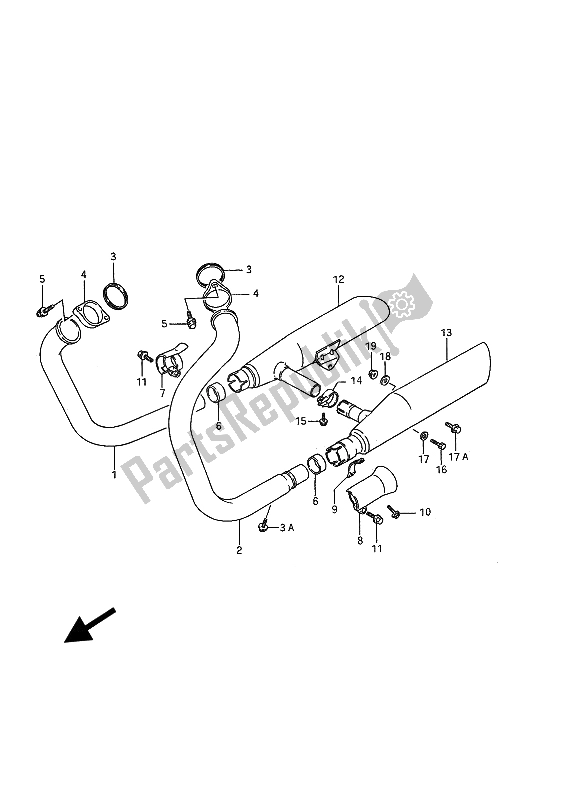 Todas las partes para Silenciador de Suzuki VS 1400 Glpf Intruder 1987