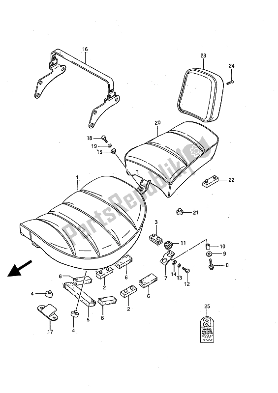 All parts for the Seat of the Suzuki LS 650 FP Savage 1989