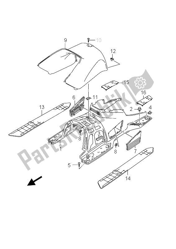 All parts for the Footboard of the Suzuki AN 650A Burgman Executive 2012