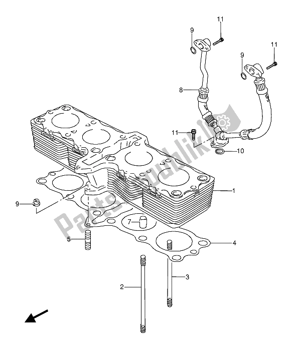 All parts for the Cylinder of the Suzuki GSX 600 FUU2 1989