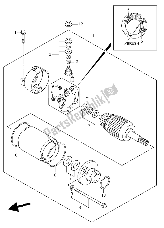 Todas as partes de Motor De Arranque do Suzuki LT Z 400 Quadsport 2005