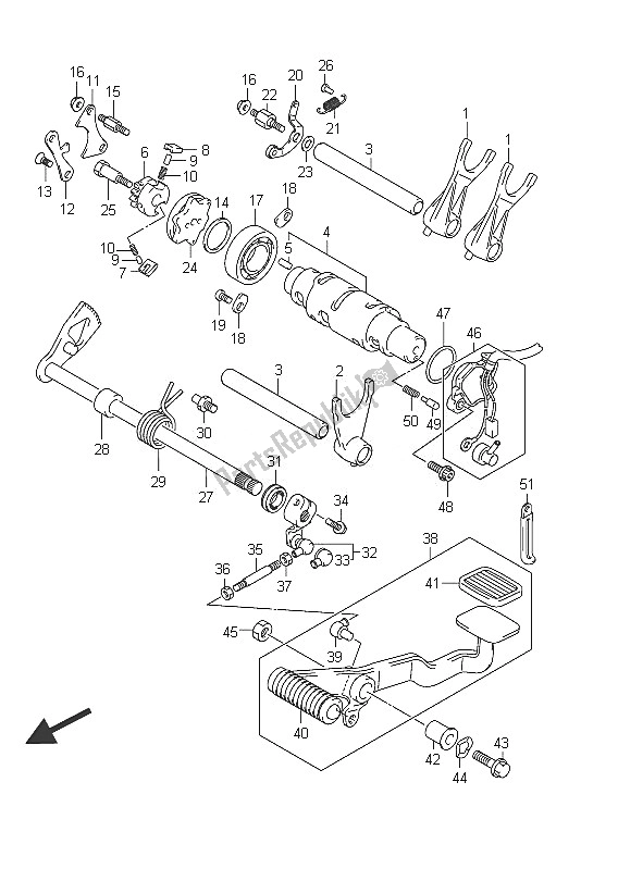 Alle onderdelen voor de Schakelen van de Suzuki C 800 VL Intruder 2011