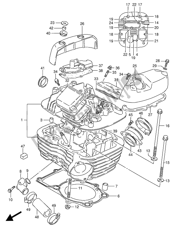 Wszystkie części do G? Owica Cylindra (ty?) Suzuki VS 800 GL Intruder 1993