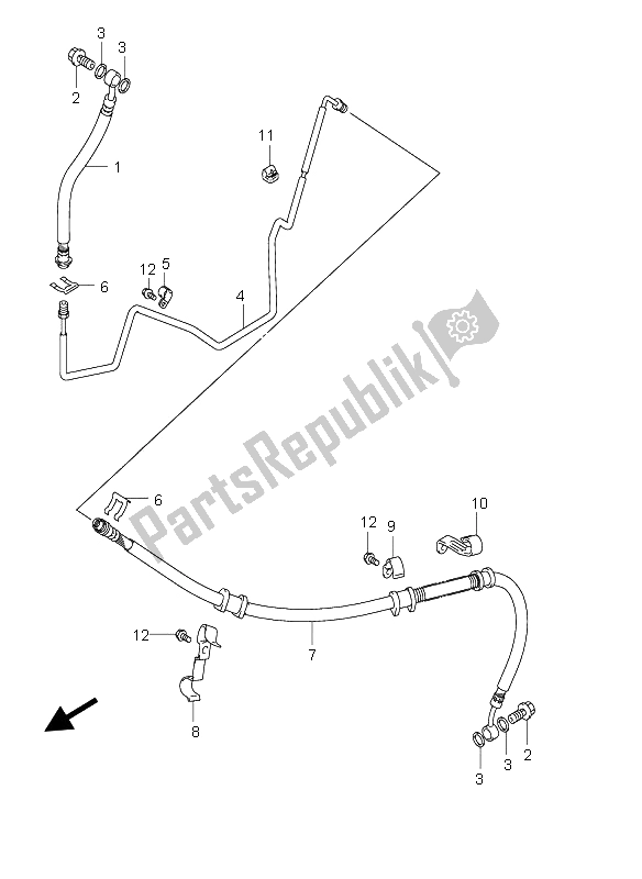 All parts for the Rear Brake Hose (an650) of the Suzuki AN 650A Burgman Executive 2005