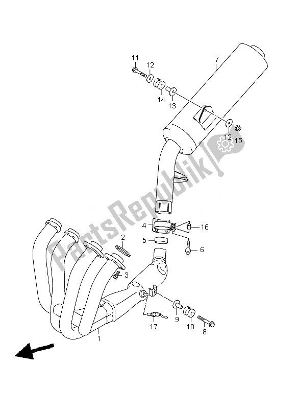 Todas las partes para Silenciador de Suzuki GSF 1250 Nsnasa Bandit 2007