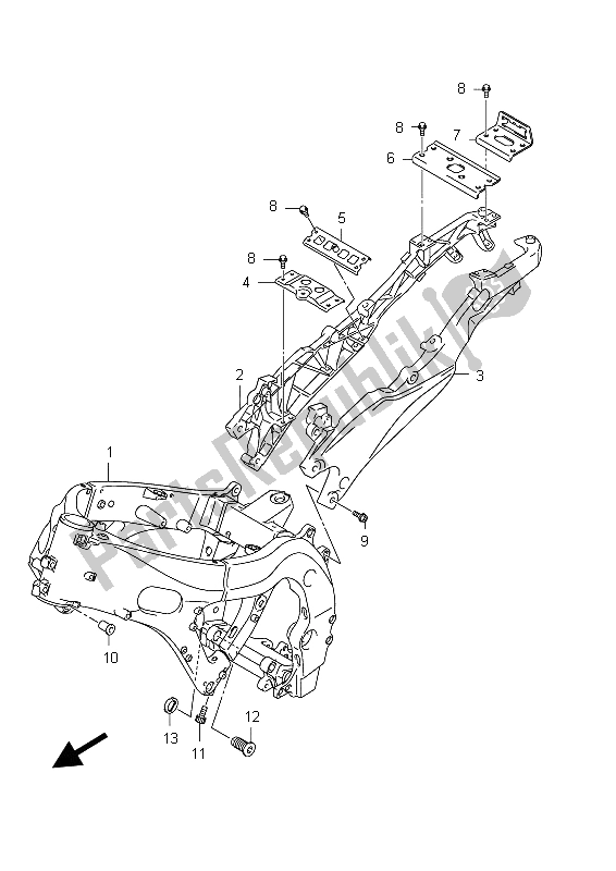 Toutes les pièces pour le Cadre (gsx-r600uf E21) du Suzuki GSX R 600 2012