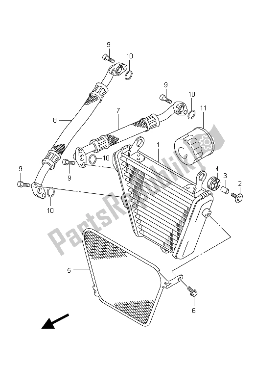 Tutte le parti per il Radiatore Dell'olio del Suzuki GSX R 1000 2011