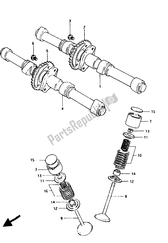 Tutte le parti per il Valvola del Suzuki GS 1100G 1985