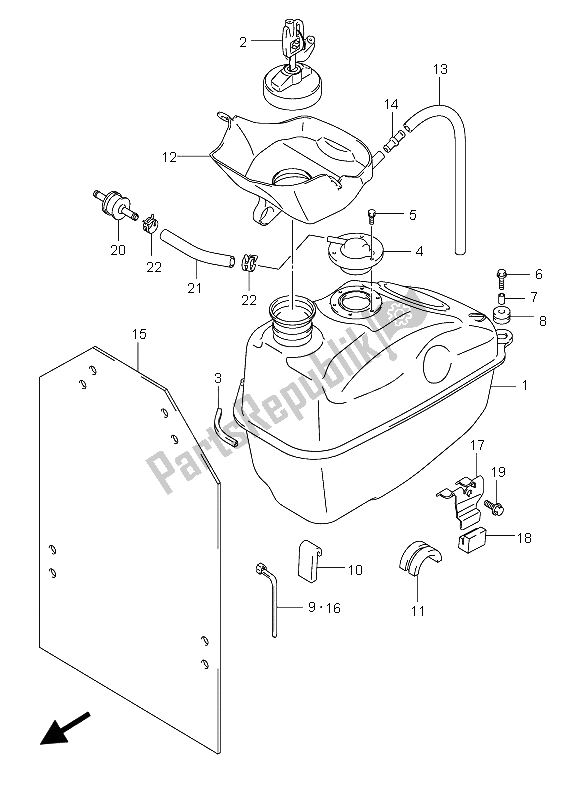 Todas las partes para Depósito De Combustible de Suzuki Burgman AN 400S 2005