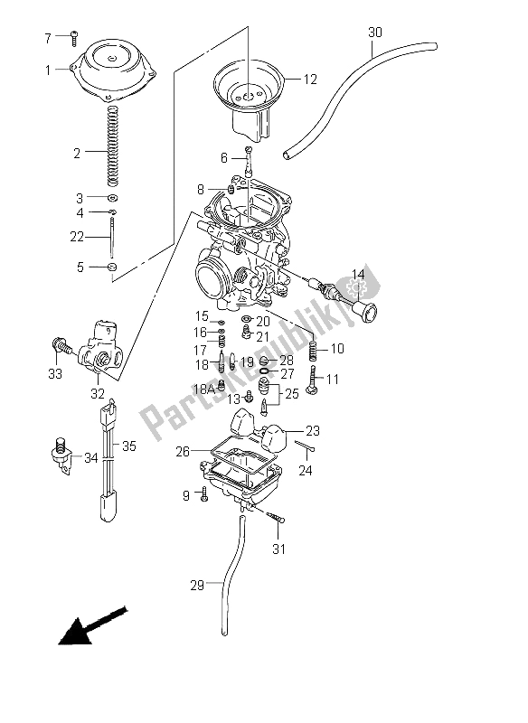 Todas as partes de Carburador do Suzuki DR 125 SE 2002