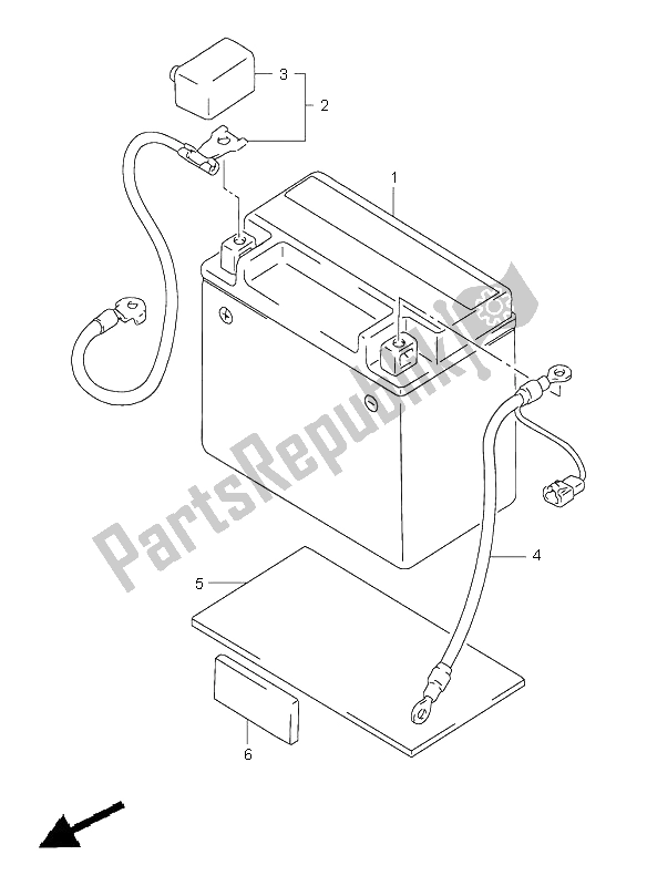 All parts for the Battery of the Suzuki XF 650 Freewind 1999