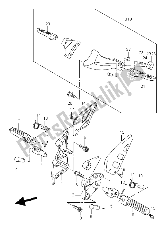 Toutes les pièces pour le Repose Pieds du Suzuki TL 1000R 1999