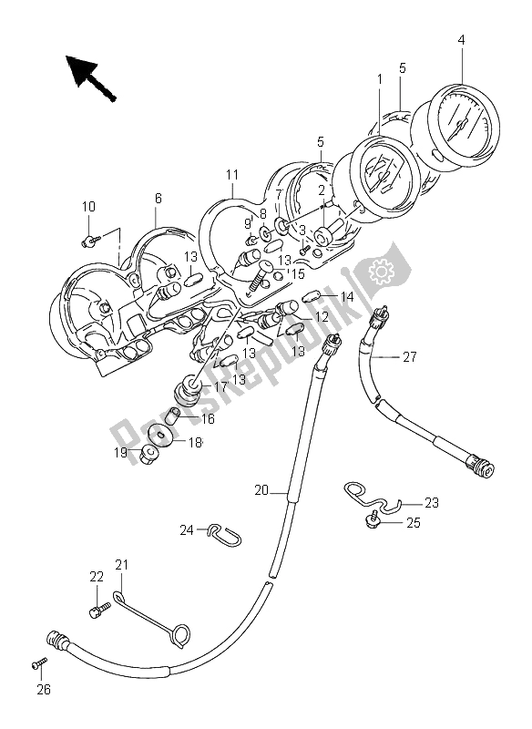 Tutte le parti per il Tachimetro E Contagiri del Suzuki GS 500 2002