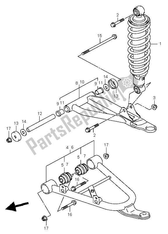 Tutte le parti per il Braccio Di Sospensione Anteriore del Suzuki LT A 700X Kingquad 4X4 2005