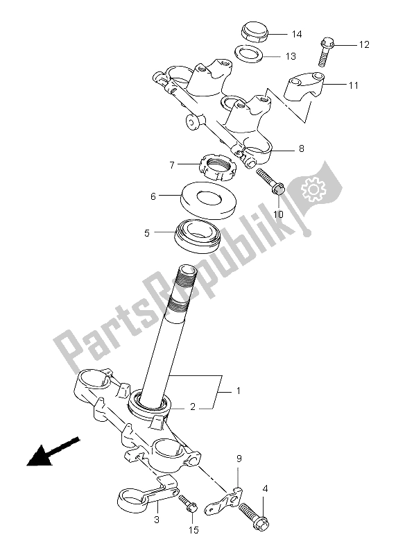 All parts for the Steering Stem (e28) of the Suzuki DR Z 125 SW LW 2003