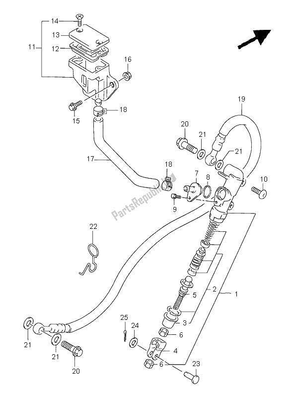 Toutes les pièces pour le Maître-cylindre Arrière du Suzuki GS 500E 1998