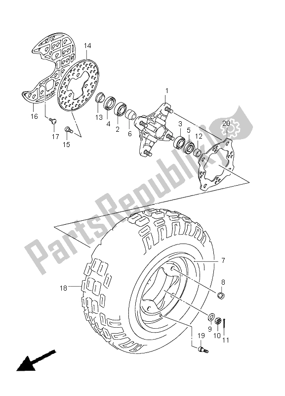 Todas las partes para Rueda Delantera (lt-r450z) de Suzuki LT R 450Z Quadracer 2011