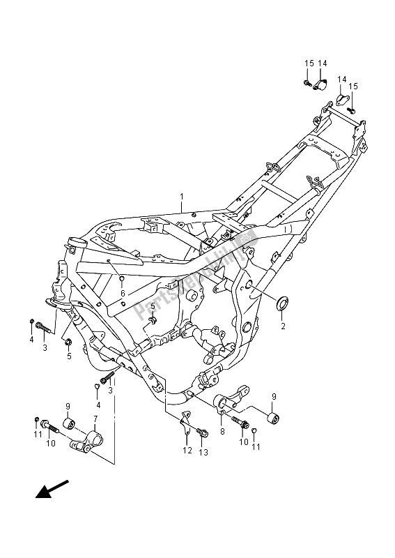 Toutes les pièces pour le Cadre du Suzuki GSX 1250 FA 2015