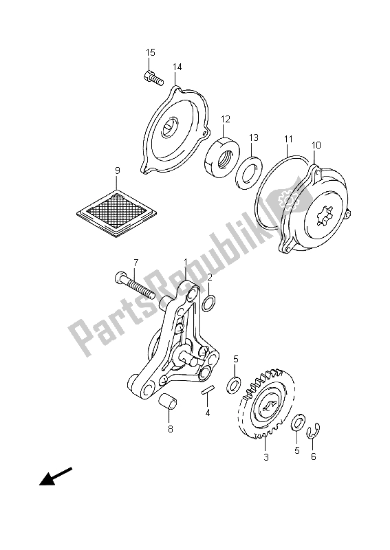 Todas as partes de Bomba De óleo do Suzuki DR Z 70 2015