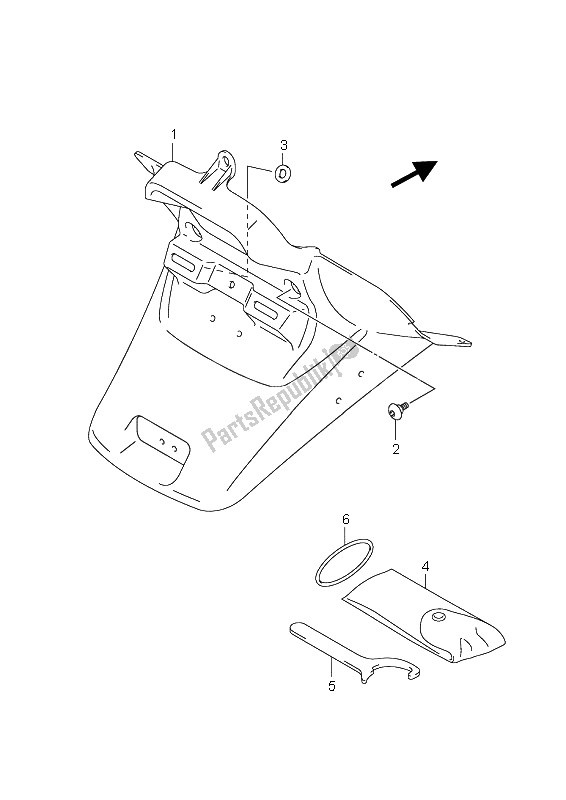 Todas las partes para Guardabarros Trasero de Suzuki AN 650A Burgman Executive 2006