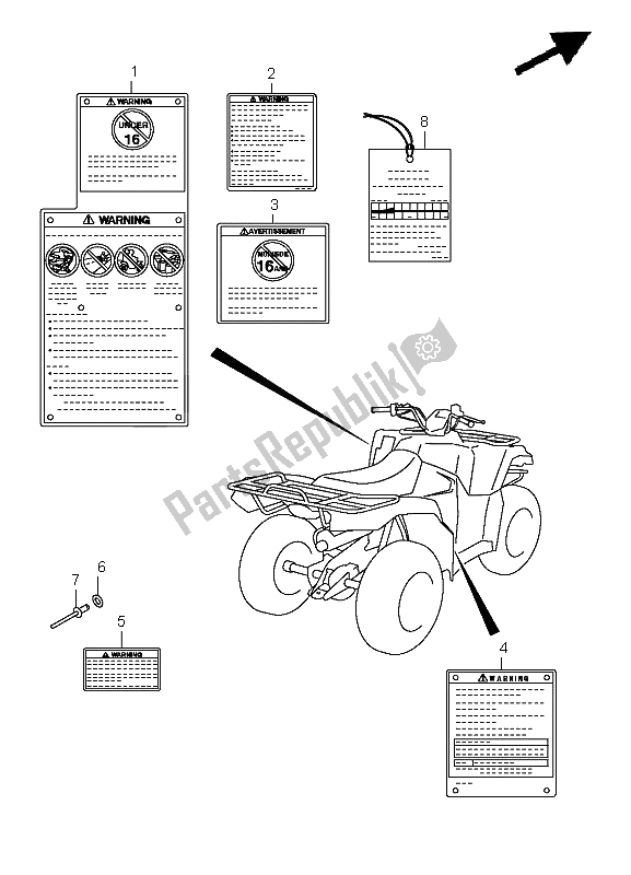 All parts for the Label (lt-a400f P28) of the Suzuki LT A 400 FZ Kingquad ASI 4X4 2011