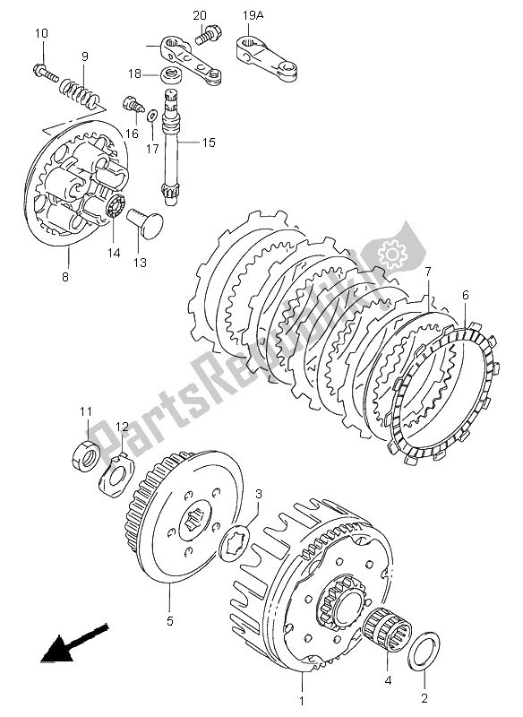 All parts for the Clutch of the Suzuki RM 85 SW LW 2006