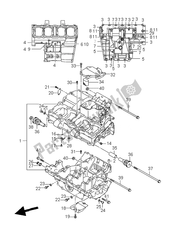 All parts for the Crankcase of the Suzuki GSF 1250 SA Bandit 2010