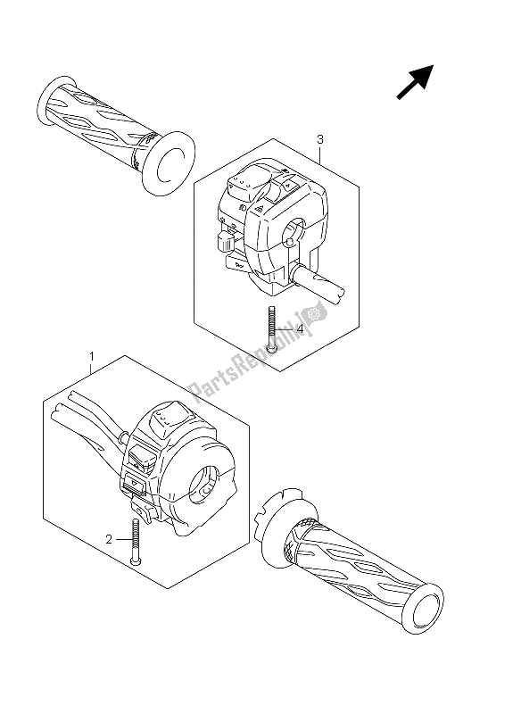 All parts for the Handle Switch of the Suzuki GSX R 1000 2012