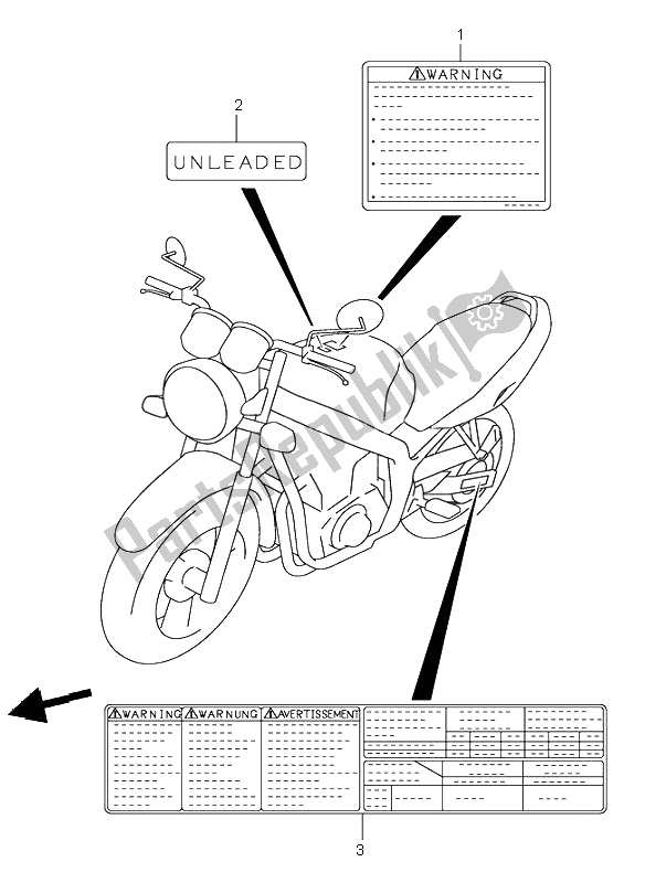 All parts for the Label of the Suzuki GS 500H 2001