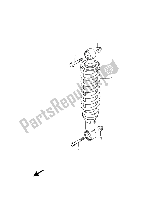 Tutte le parti per il Ammortizzatore Posteriore del Suzuki LT A 750 XZ Kingquad AXI 4X4 2015