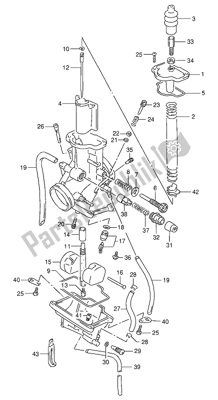 Alle onderdelen voor de Carburator van de Suzuki RG 125 FU 1994