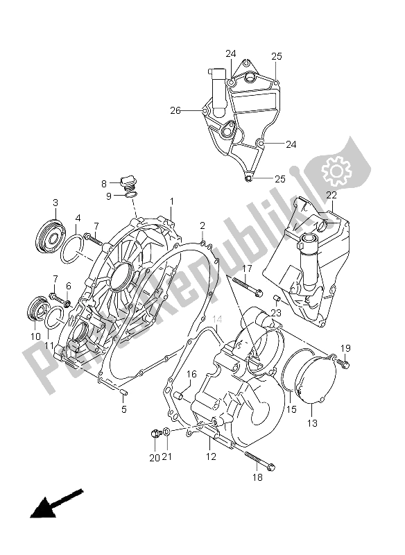 Wszystkie części do Pokrywa Skrzyni Korbowej Suzuki GSX R 750 2011