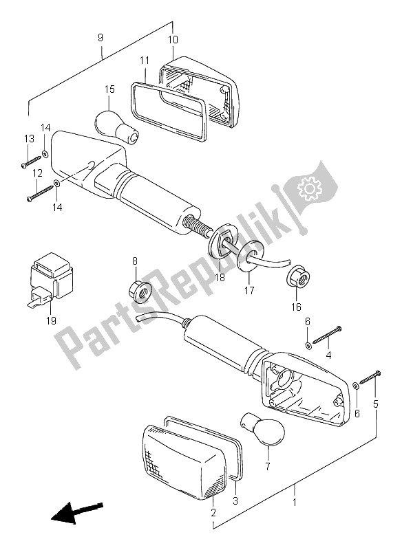 Tutte le parti per il Indicatore Di Direzione del Suzuki GSX R 1100W 1997